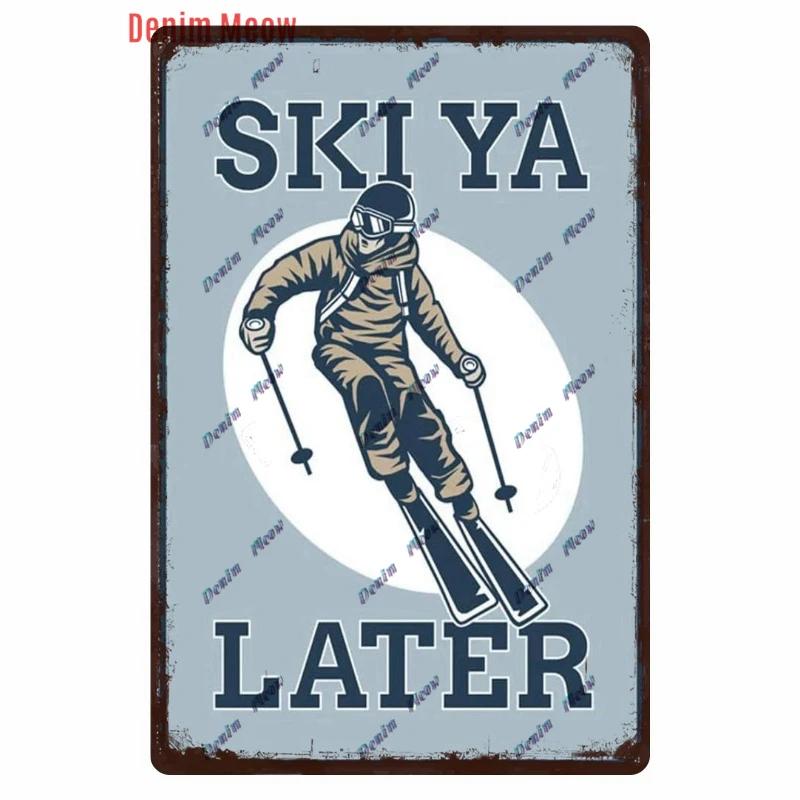 Vintage Ski Patrol Metal Poster, Retro Apres Skiing Tin Sign, Outdoor Winter Sports, Ski Team Printing Decoration, Plates, WY262