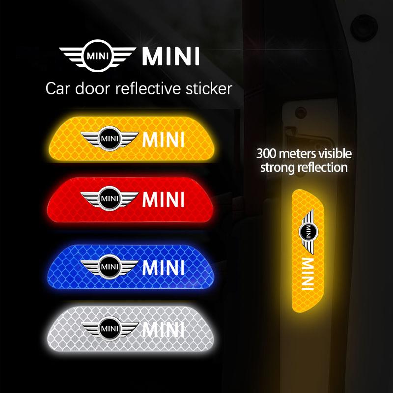 Car Door Reflective Sticker Night Light Warning Decal For MINI One Cooper JCW Countryman Clubman Cabrio Paceman Coupe Roadster