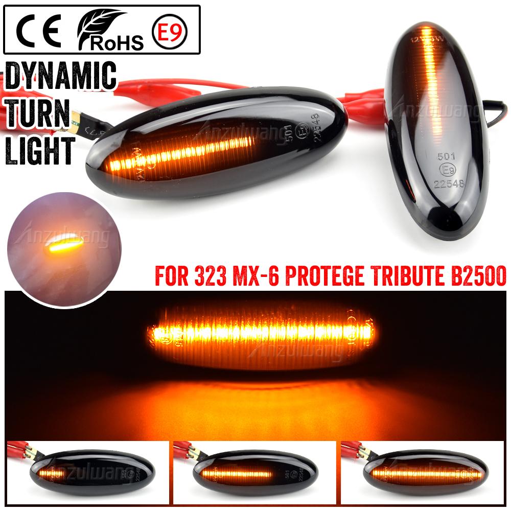 1 Pair Dynamic Blinker Turn Signal Lamp LED Side Marker Light For MAZDA 323 Familia Protege Tribute MX-6 Astina Lantis