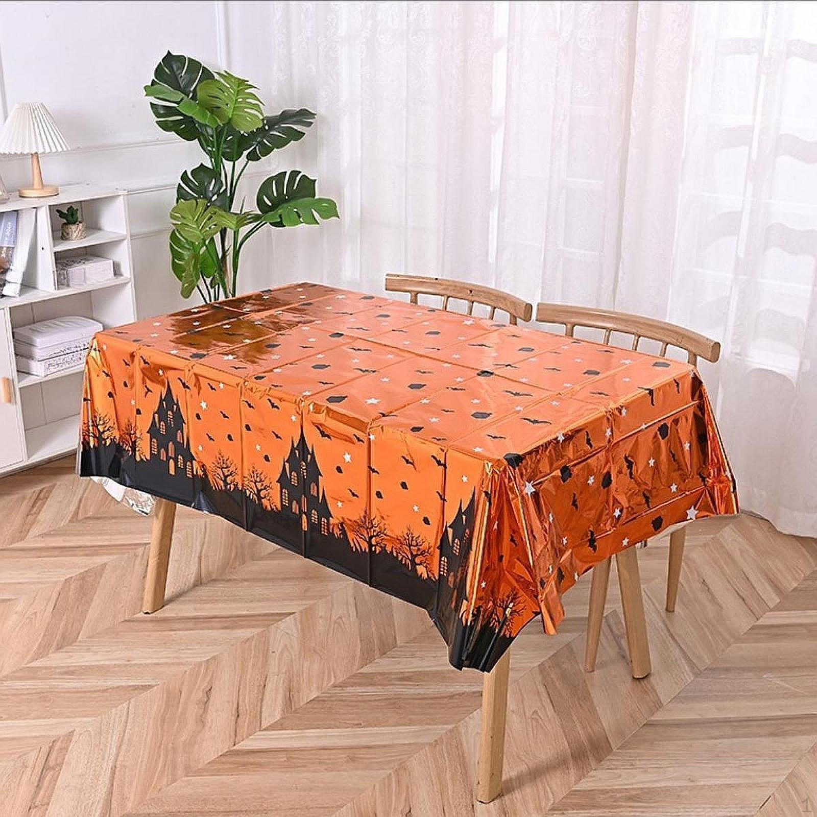 

Праздничная фольгированная скатерть для жутких торжеств Skeleton