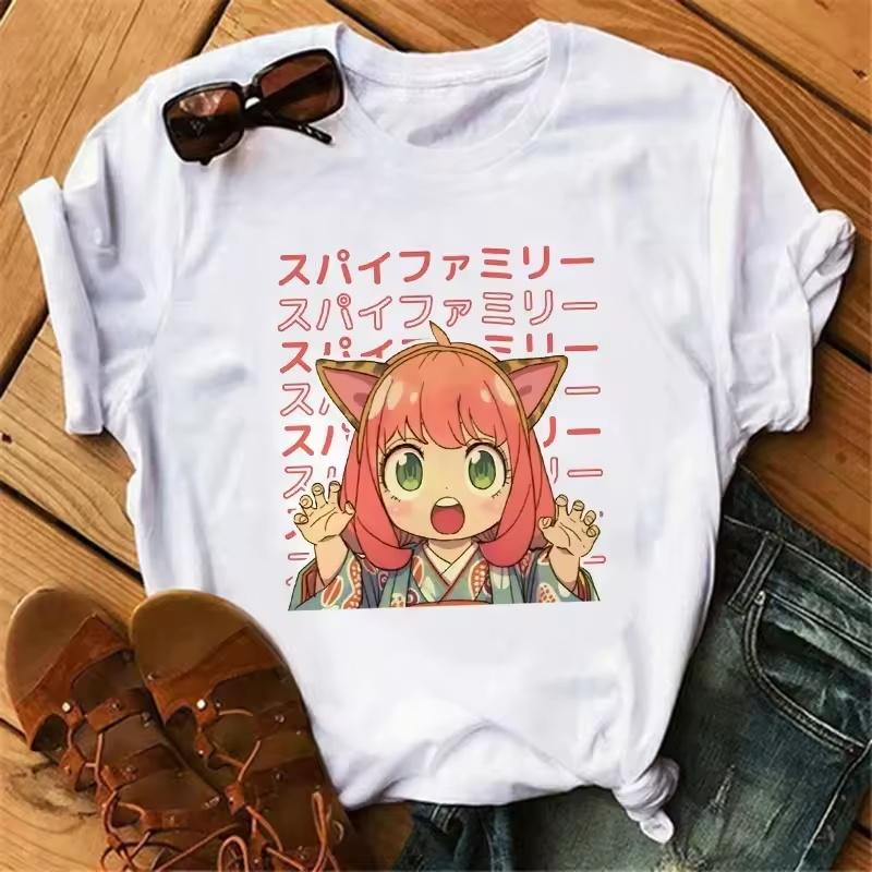 Anime Spy X Family T Shirt Wommen Japanese Harajuku Fashion Short Sleeve T-shirts Summer Tops Kawaii O-Neck Women's T-shirt Top