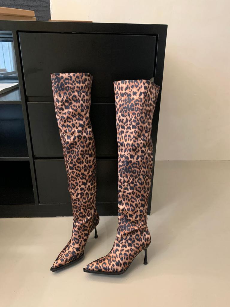 High Heel French Pointed Over Knee Boots Women's Boots 2025 New Spice Girls Pleated Pile Boots