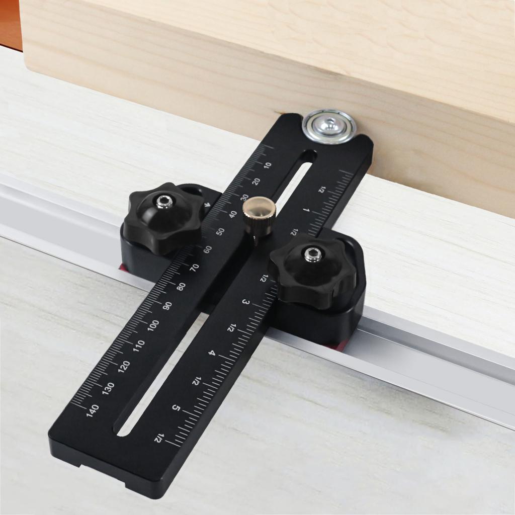 Safety Table Saw Jig Thin Rip Jig for Making Repetitive Narrow Thin Strip Cuts Metal for 3/8" x 3/4" T Slot Woodworking Tools