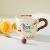 Creative cute dachshund ceramic mug couple cup water cup household coffee cup for friends birthday gift
