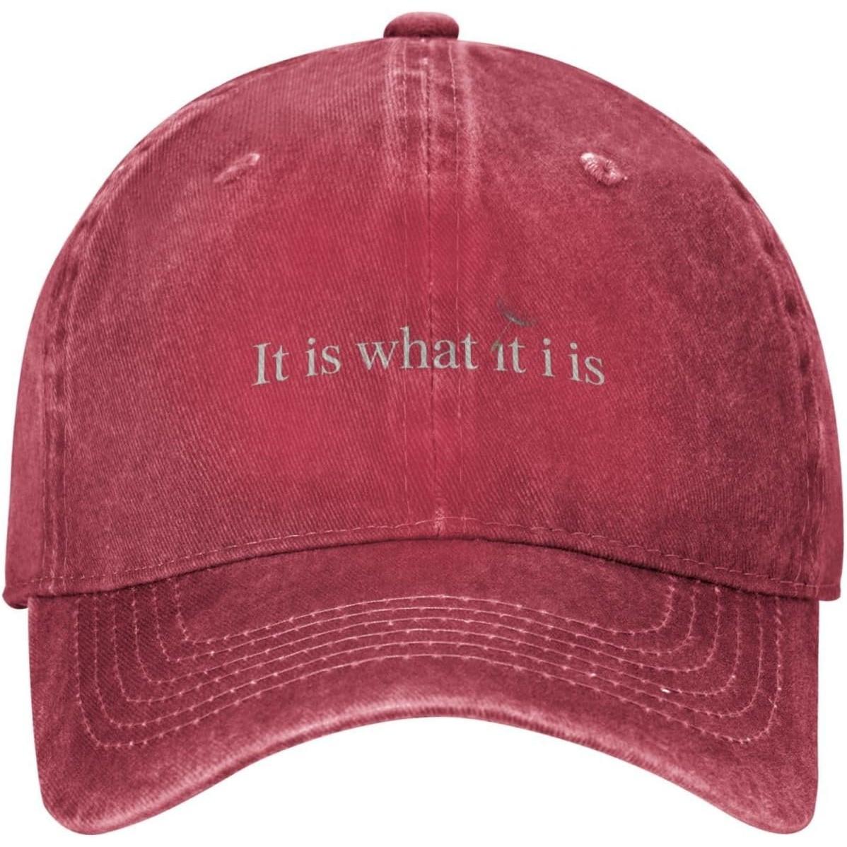 It Is What It Is Baseball Cap Cotton Distressed Dad Hat Casual Unisex Adult Sun Protection Can Be Adjusted