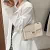 Female Straw Chain Shoulder Bag Small Square Beach Bag Feminine Crossbody Pearl Bag New Fashion