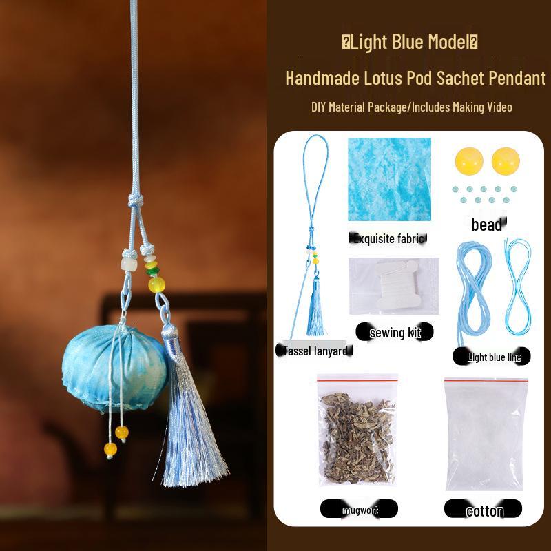 DIY Dragon Boat Festival Lotus Pod Sachet: Handmade Embroidered Mugwort Perfume Pouch Pendant