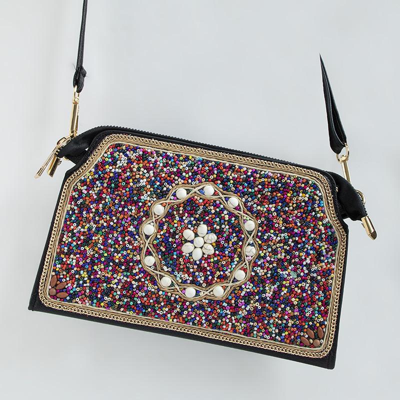 Bohemian Shell Shape Purse With Flower Embellishments For Daily Wear