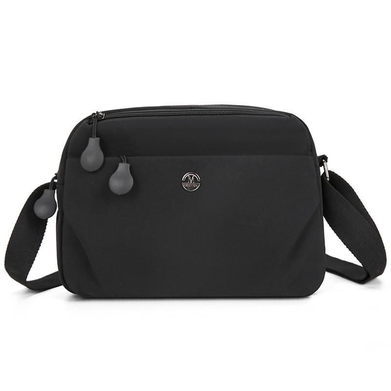 Crossbody Nylon Square Bag With Top Zipper And Inner Pocket For Casual Outings