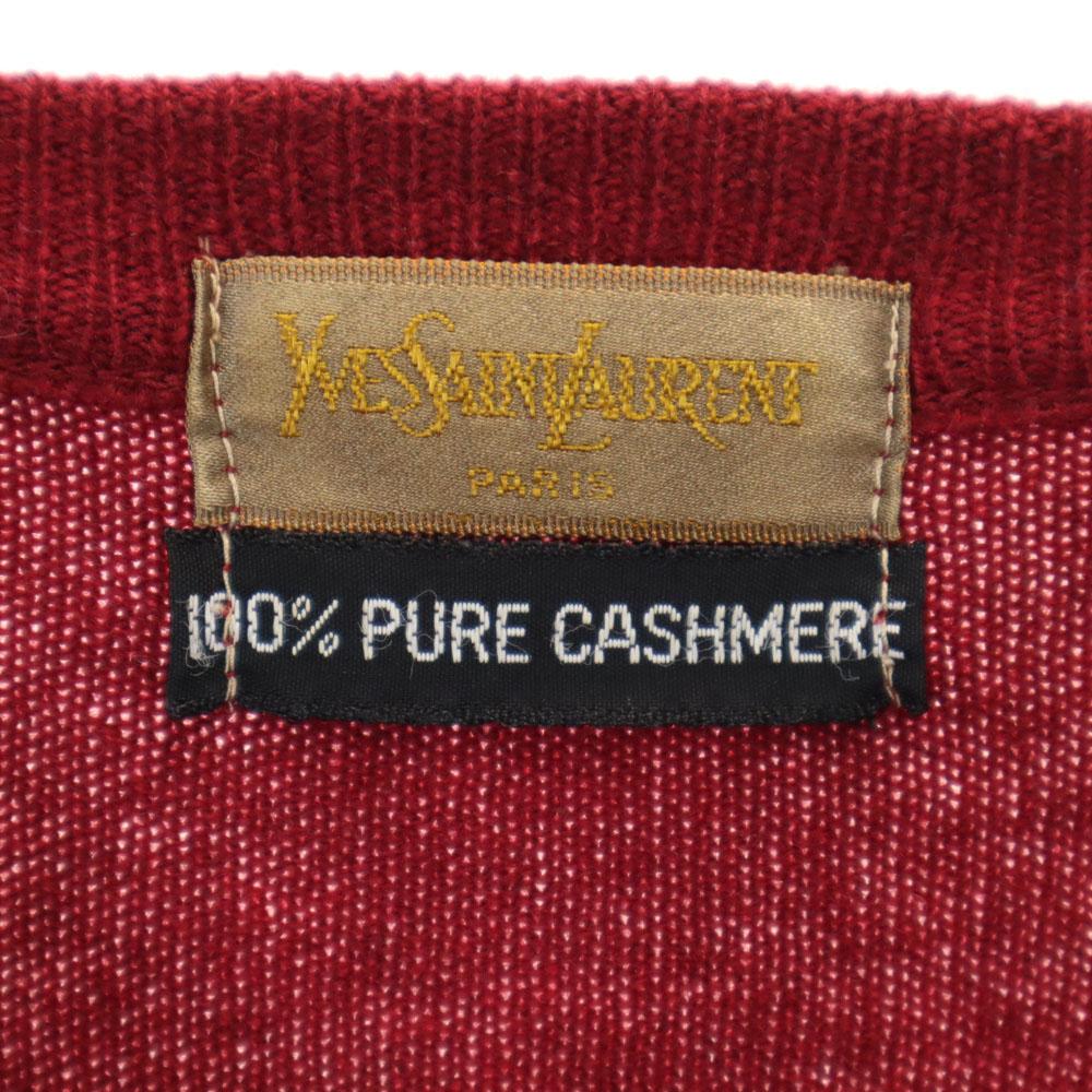Yves Saint Laurent 90s 100% Cashmere Old Long Sleeve V Neck Sweater Knit Men's Used