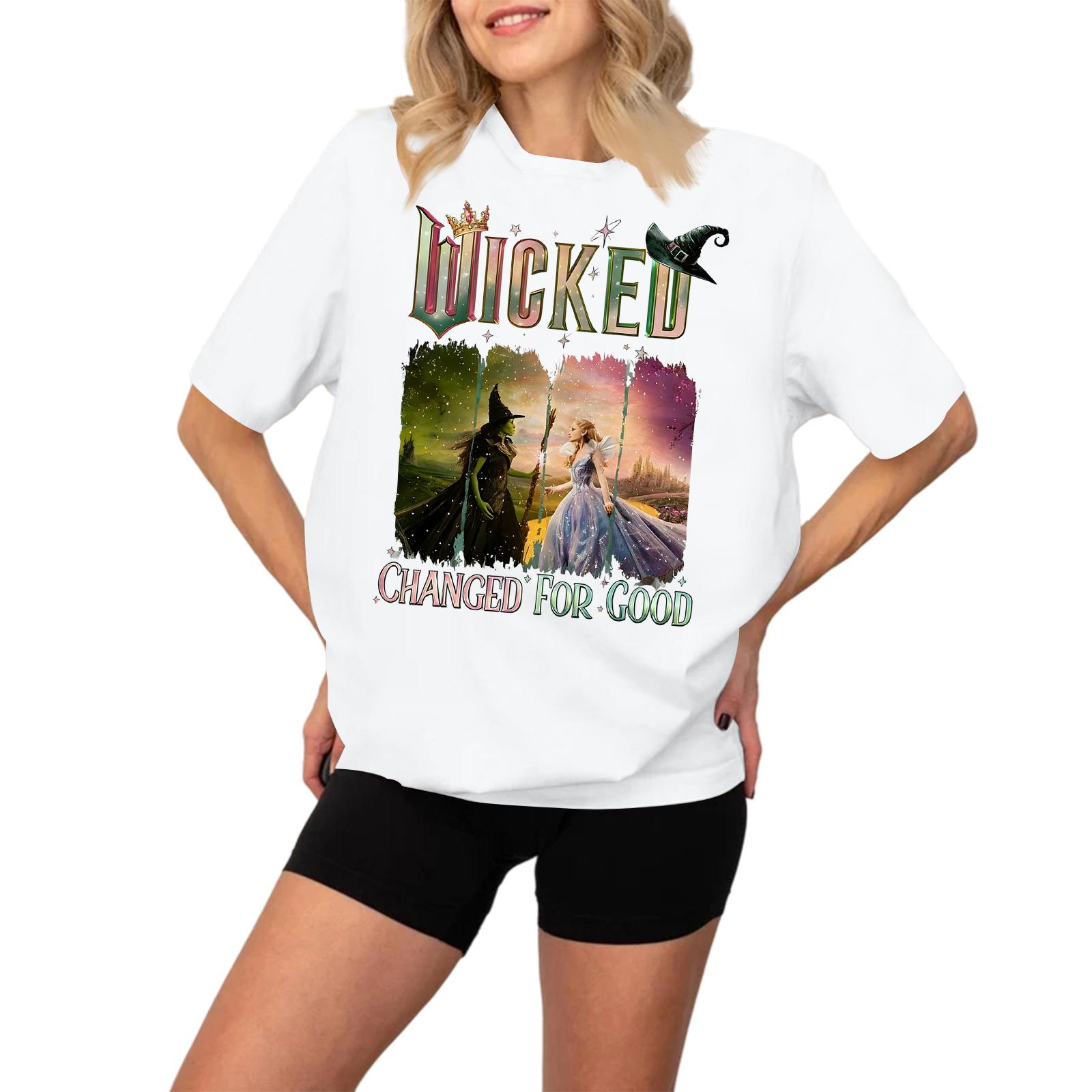 

Women s Fashionable And Casual Long Sleeve Printed Short-Sleeved Top S білий