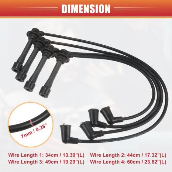 Spark Plug Wire Ignition Coil Cable B61P18140C FOUR  for Mazda Miata 90-97