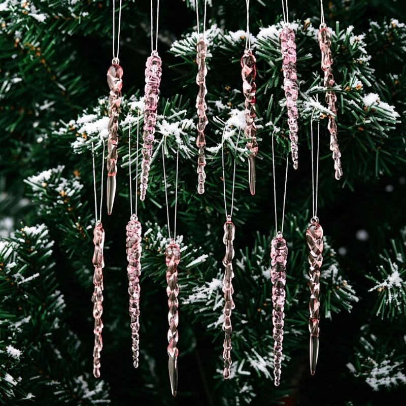Christmas ice strip Christmas tree pendant Transparent icicle scene props Hanging Christmas decorations