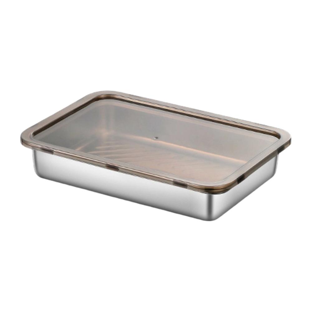 304 Edelstahl-Schale mit dicht schließendem Deckel zur Frischhaltung und zum Einfrieren von Lebensmitteln, geeignet für den täglichen Küchengebrauch