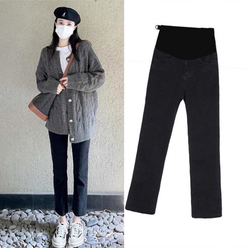 

Plus Size Black Straight-Leg Maternity Pants & Cropped Jeans L брудно-білий