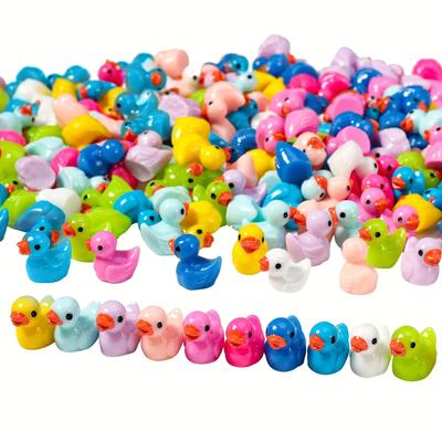 Mini 50Pcs Resin Ducks Bulk Tiny Ducks Set For Potted Miniature Decoration Garden Dollhouse Cake Decoration Diy Slime Kit Craft