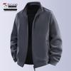 Woodpecker Men's High-End Fleece Jacket - Spring/Autumn Cardigan for Middle-Aged Dads