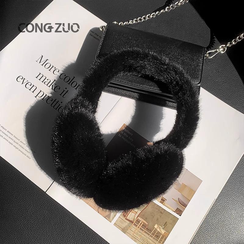 

2025 Новые наушники для женщин на осень и зиму для путешествий на открытом воздухе Теплые и утолщенные наушники с мягкими защитными наушниками чёрный