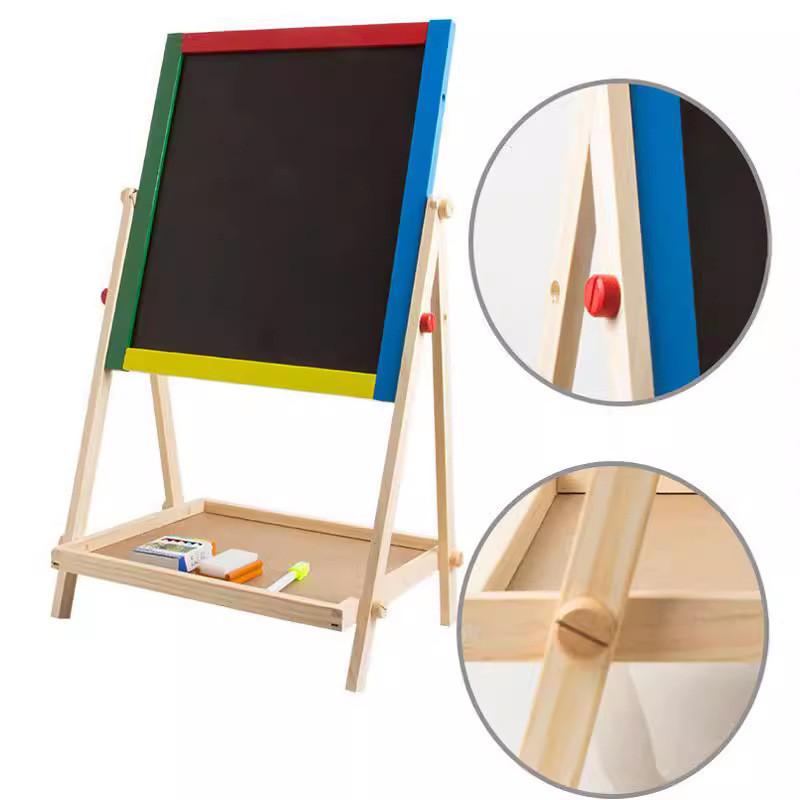 Kids Wooden Drawing Board With Double Sides For Visual Intelligence Development