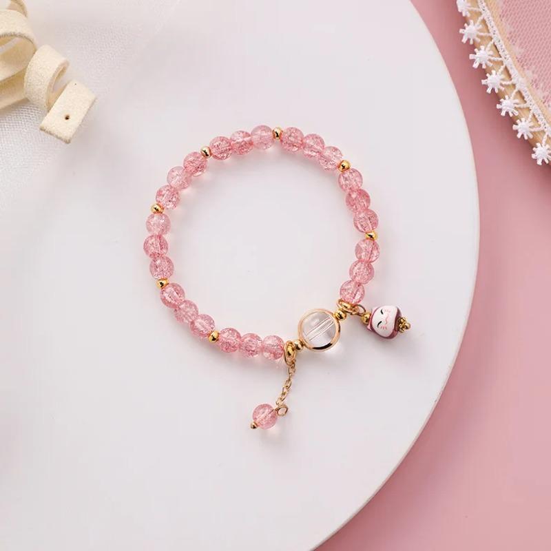 b100 2026 New Summer Simple Ceramic Sweet Transparent Lucky Cat Star Bracelet Fashion Women Beach Fashion Trend Daily Jewelry
