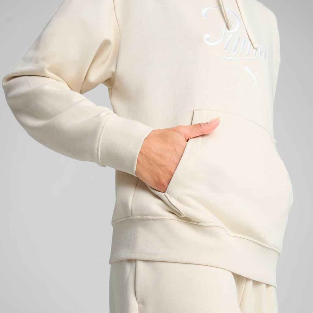 PUMA Warm Comfortable Soft Hooded Pullover Long Sleeve Sweatshirt Women sweatshirt Beige 688941-87