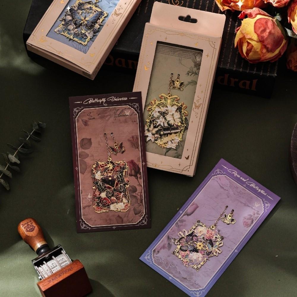 Flowers & Butterfly Hollow Book Mark Pendant Style Book Reading Clip  Book Lover Gift