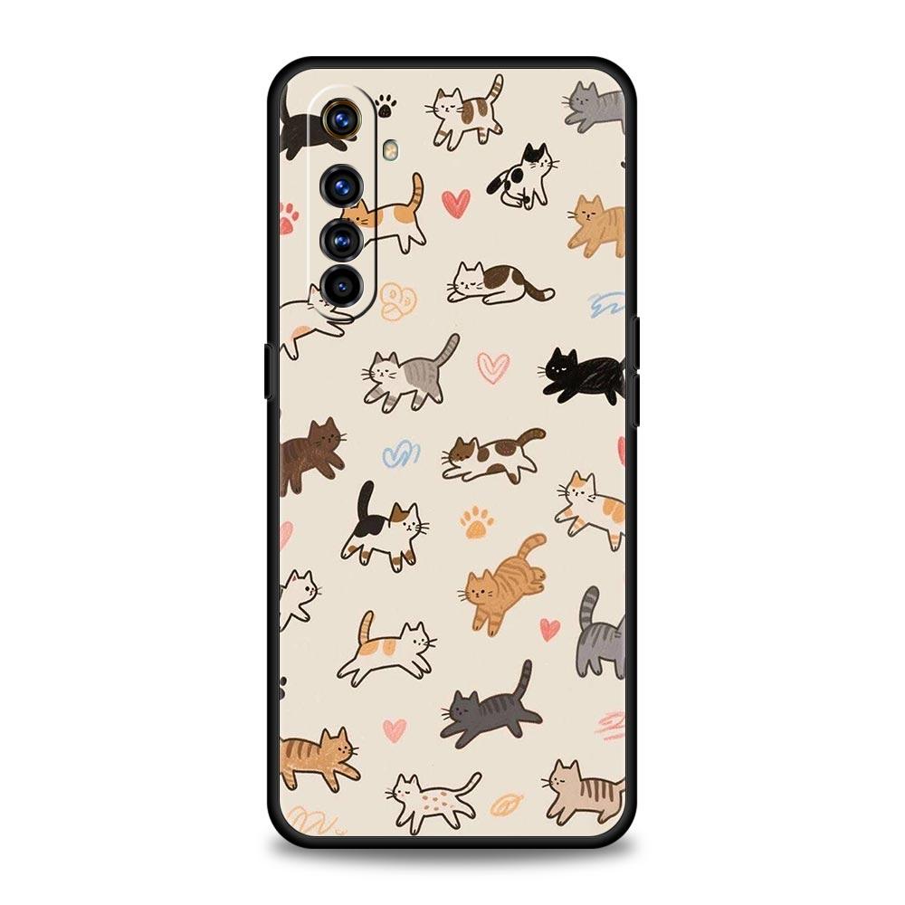 Cat Fishing Phone Case For Realme 16 15T 14 13 12 11 10 4G 9 8 5G Pro Plus C21 C25 C35 GT5 GT3 GT2 Neo 2 3 3T 5 Cover