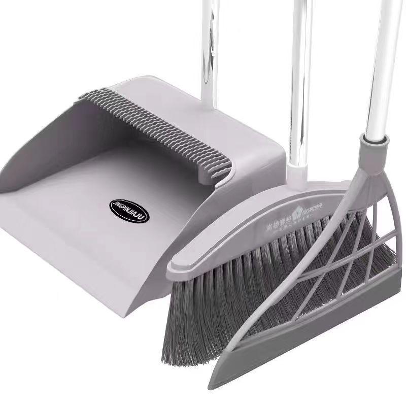 Influencer Household Broom & Dustpan Set: Non-Stick Hair Sweeping, Squeegee & Garbage Shovel.