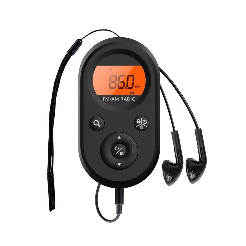 Portable Rechargeable FM/AM Mini Radio with Earphones - Pocket-Sized for Seniors, Meetings, or Running