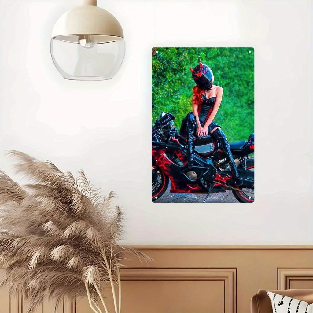 Vintage Garage Sign Retro Metal Tin Sign Motorcycle Wall Art 8x12 Inch Cafe Decor