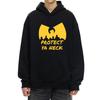 Anni '90 Wu Clan T-shirt Felpa con Cappuccio Grafica Uomo Donna hip hop Tuta in Pile Manica Lunga vintage streetwear Unisex Felpa con Cappuccio