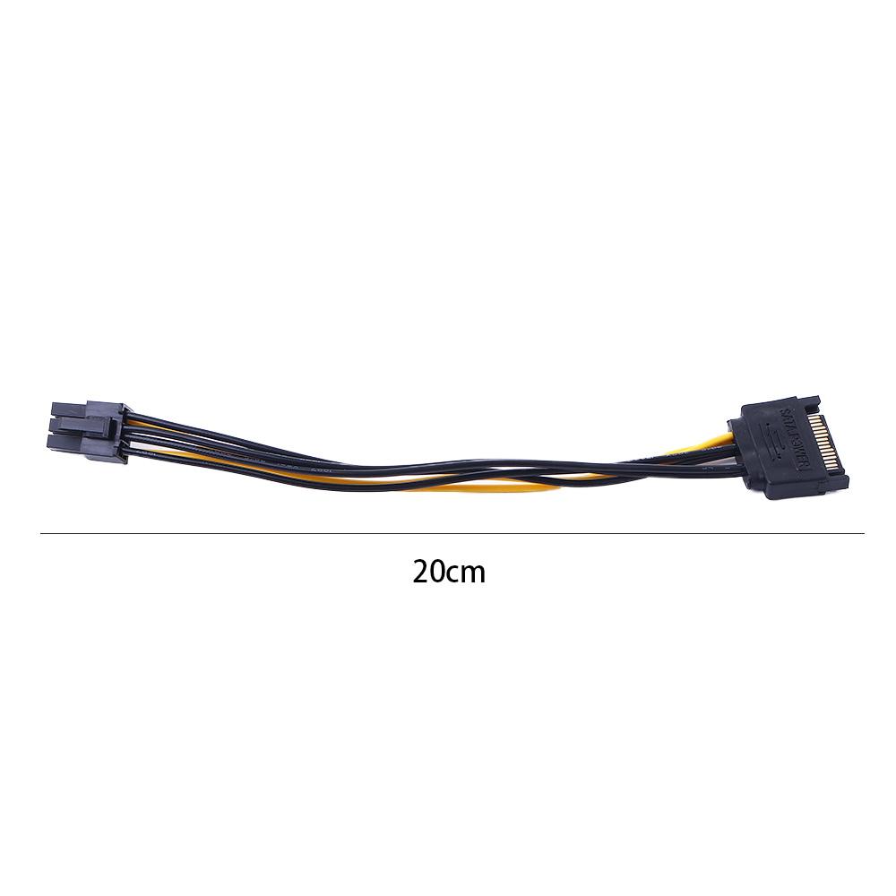 6 Pin Power Splitter Cable Male to Female Video Power Cable SATA Power Cable SATA Adapter Cable Graphics Card Power Cord