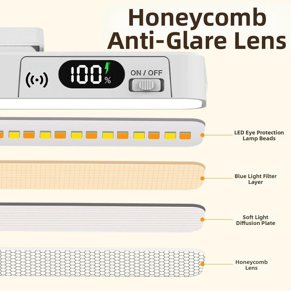 5 Color LED Touch Table Lamp Digital Display LED Reading Light Dimmable Night Light Makeup Light