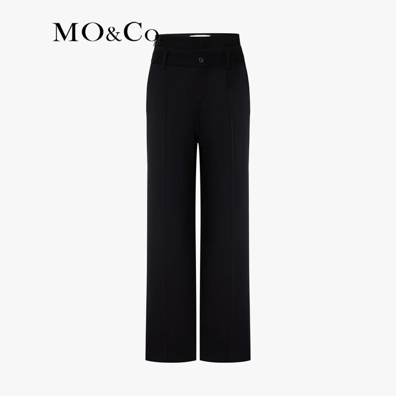 MO&Co. Deconstructed Double Waist High-Waist Worsted Trousers