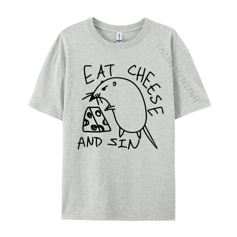 Eat Cheese And Sin T-shirts Casual Luxury Designer T-Shirts For Men Retro Top T-Shirt Normal Tees Cool