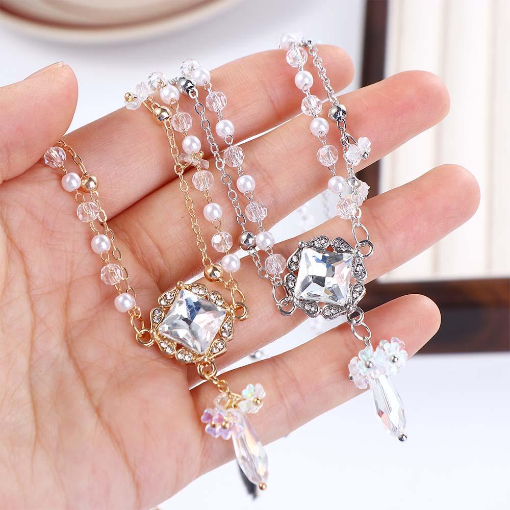 Festive Pearl Photo Props New Year Side Clip Hair Accessories Crystal Head Chain Eyebrows Pendant
