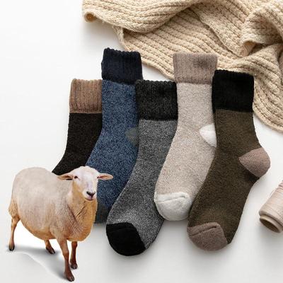 100 % Wolle, für den Winter, verdickte warme Socken, thermische Kaschmir-Schneesocken, modische, lässige Woll-Crew-Socken für Damen