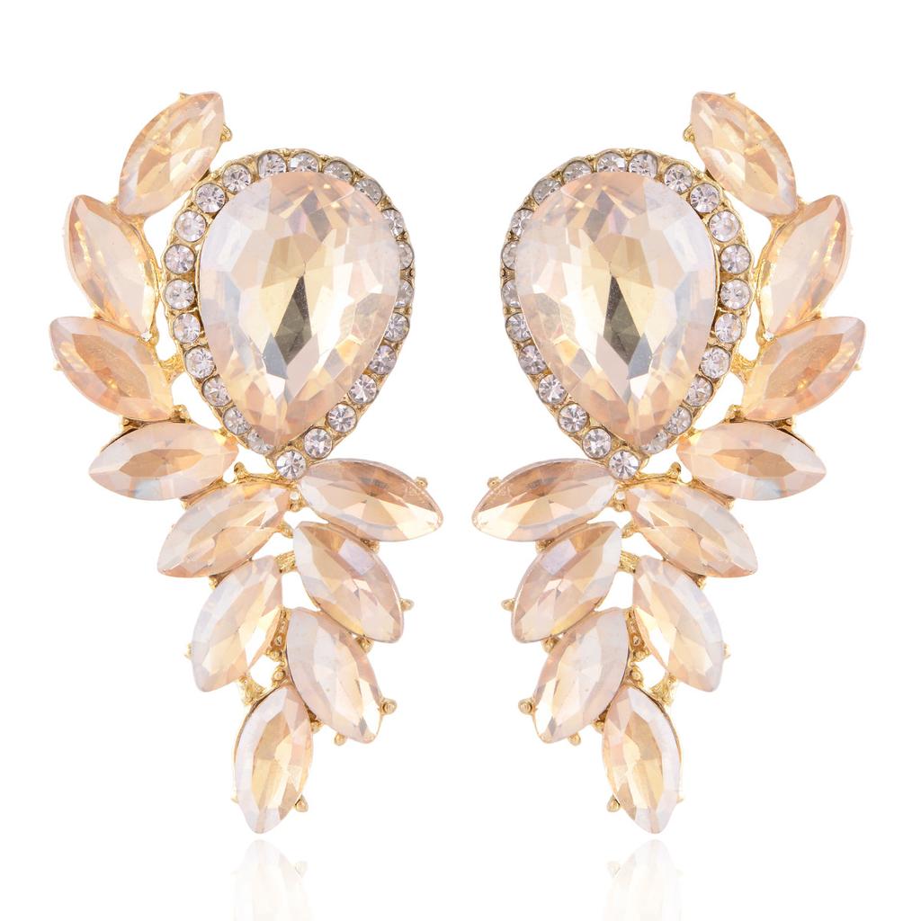 Luxury Rhinestone Stud Earrings For Women Elegant And Exquisite Crystal Ear Jewelry Fashionable Personalized Accessories