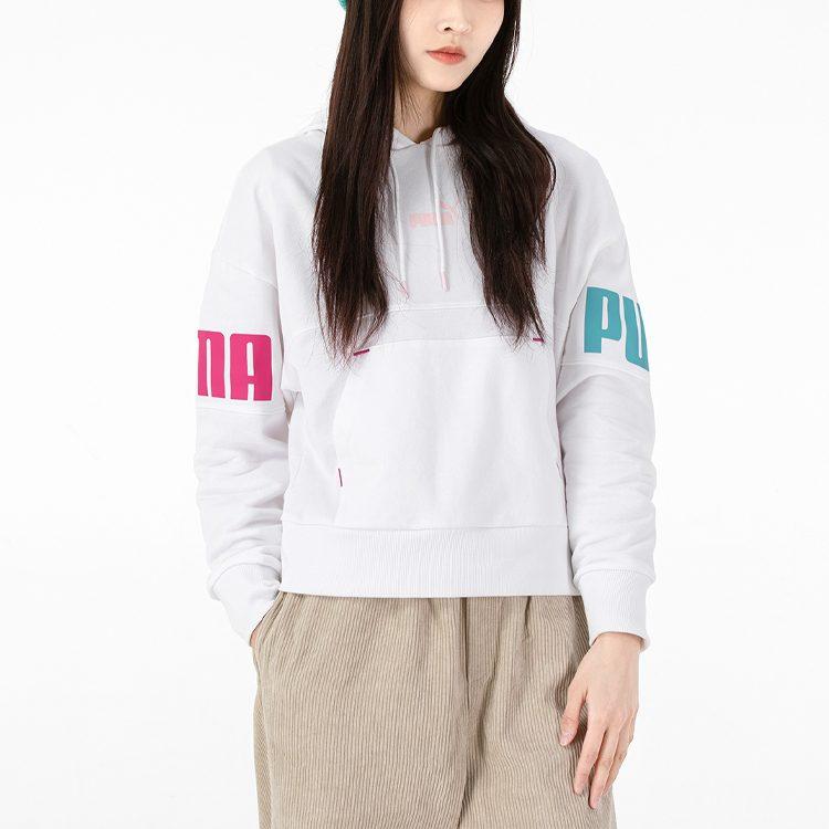 Puma Sweatshirts Women's White Hooded Moderate Regular 670957-02