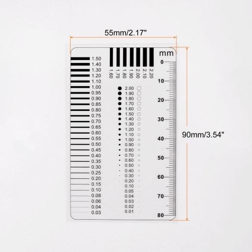 uxcell High-Precision SEC Size Estimation Chart, 80mm Transparency Defect Detection Film Ruler, Diameter and Line Width Defect Measurement