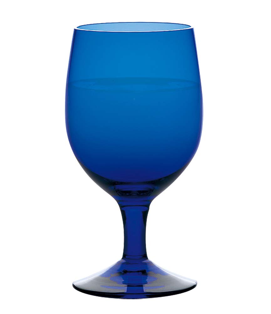 Toyo Sasaki Glass Goblet Glass Color Stem Goblet 340ml Set of 48 Made In Japan Dishwasher Safe Beer Glass Wine Glass Blue Commercial Glass 35006HS-UB