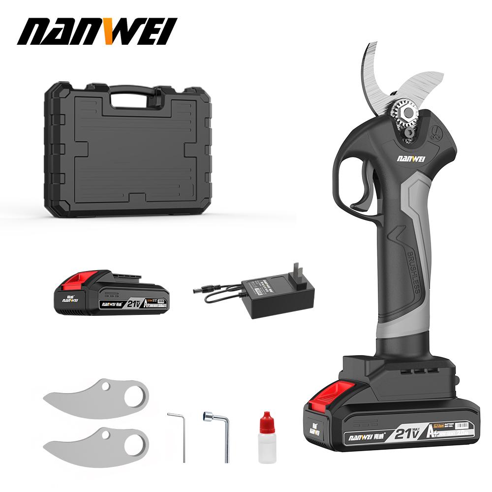 NANWEI 30 Mm Electric Scissors, Brushless Motor, 300 W, for Pruning Tree Branches
