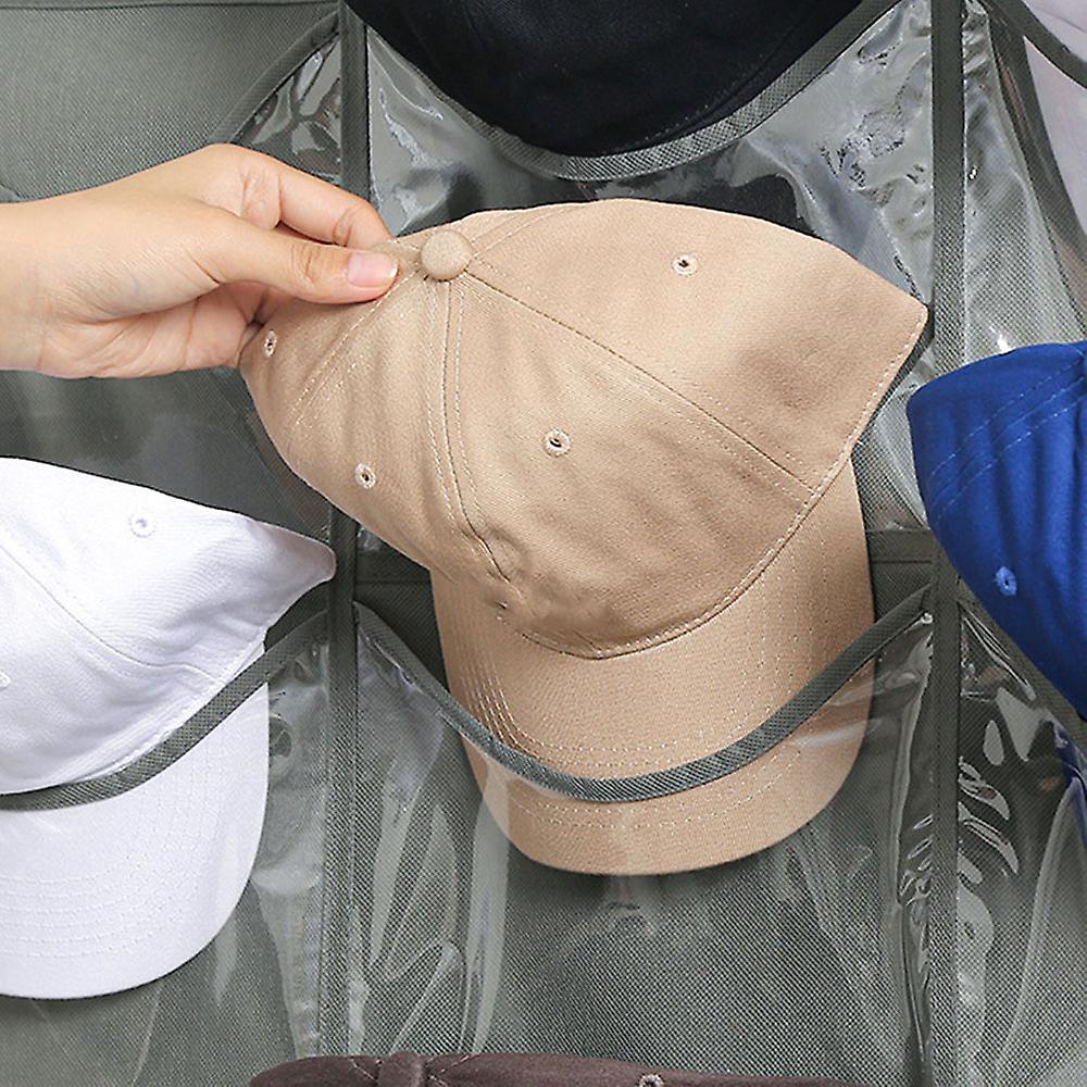 Over-Door Hat Storage Bags Large Dustproof Hats Organizer Display Bag for All Kinds of Hats Caps Beanies