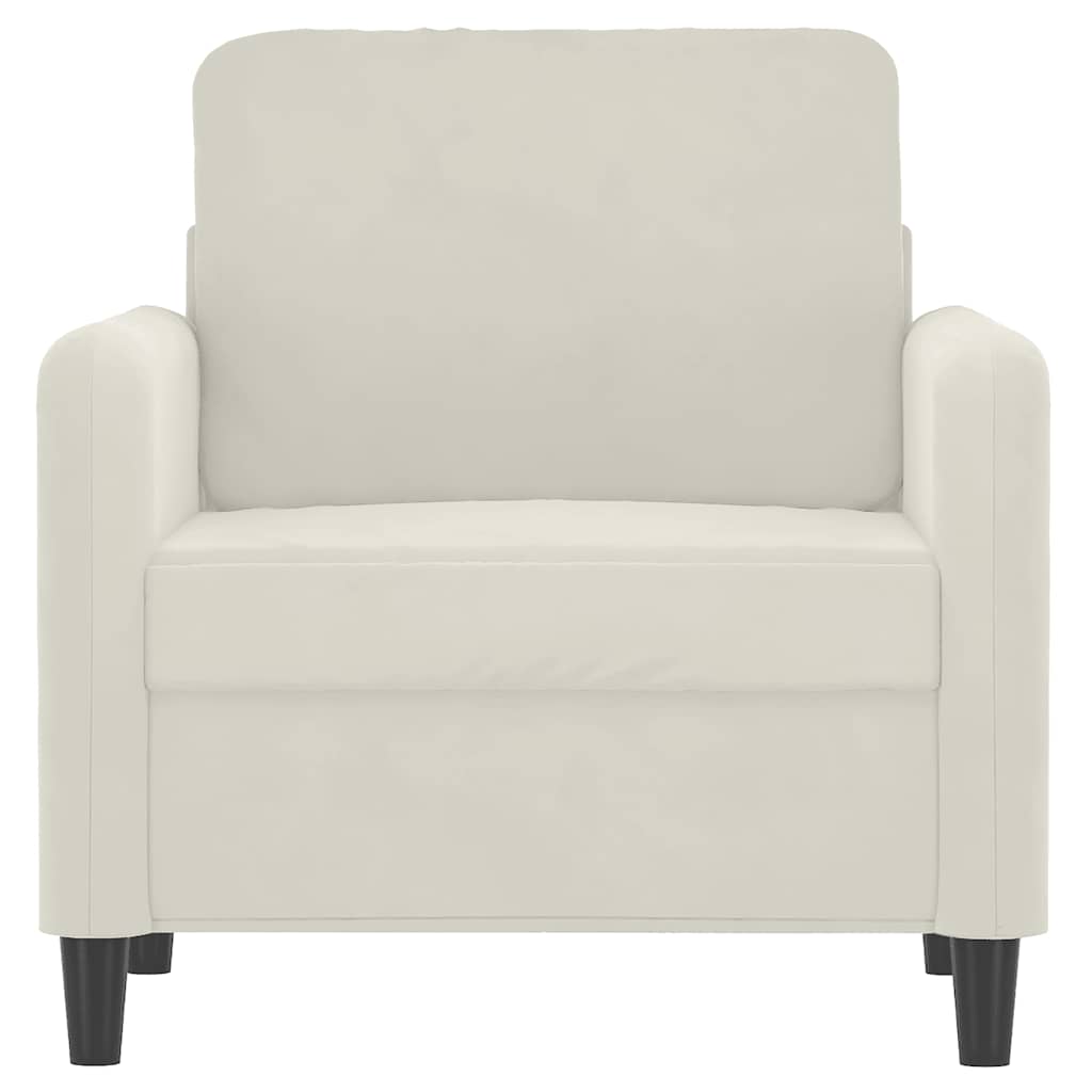 Cream Velvet Armchair 60 cm