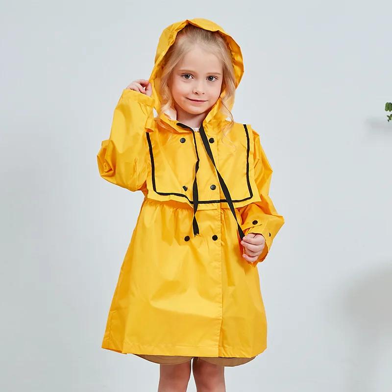 Kids Raincoats for Girls for Waterproof Windproof Rainwear Hat Eaves Design Breathable Comfortable High Quality Poncho Raincoat