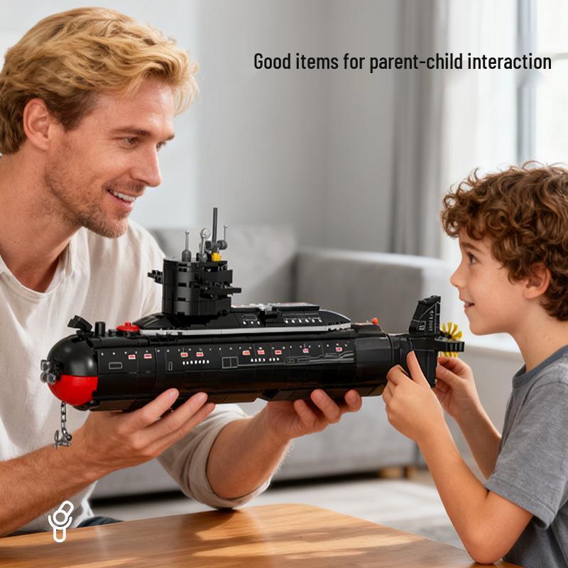 Nuclear Submarine Compatible Building Blocks Playset for Kids