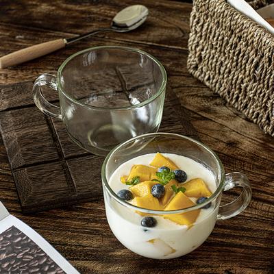 Nordic Big Belly Cup Large Capacity Transparent Glass Milkshake Cup Household Water Cup High Value Oat Breakfast Cup Flower Tea Cup