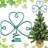 St. Patrick's Day Wire Shamrock Tree Topper Iron Metal Mini Small Tree Topper for St Patrick's Day Holiday Party Ornament Home Decoration