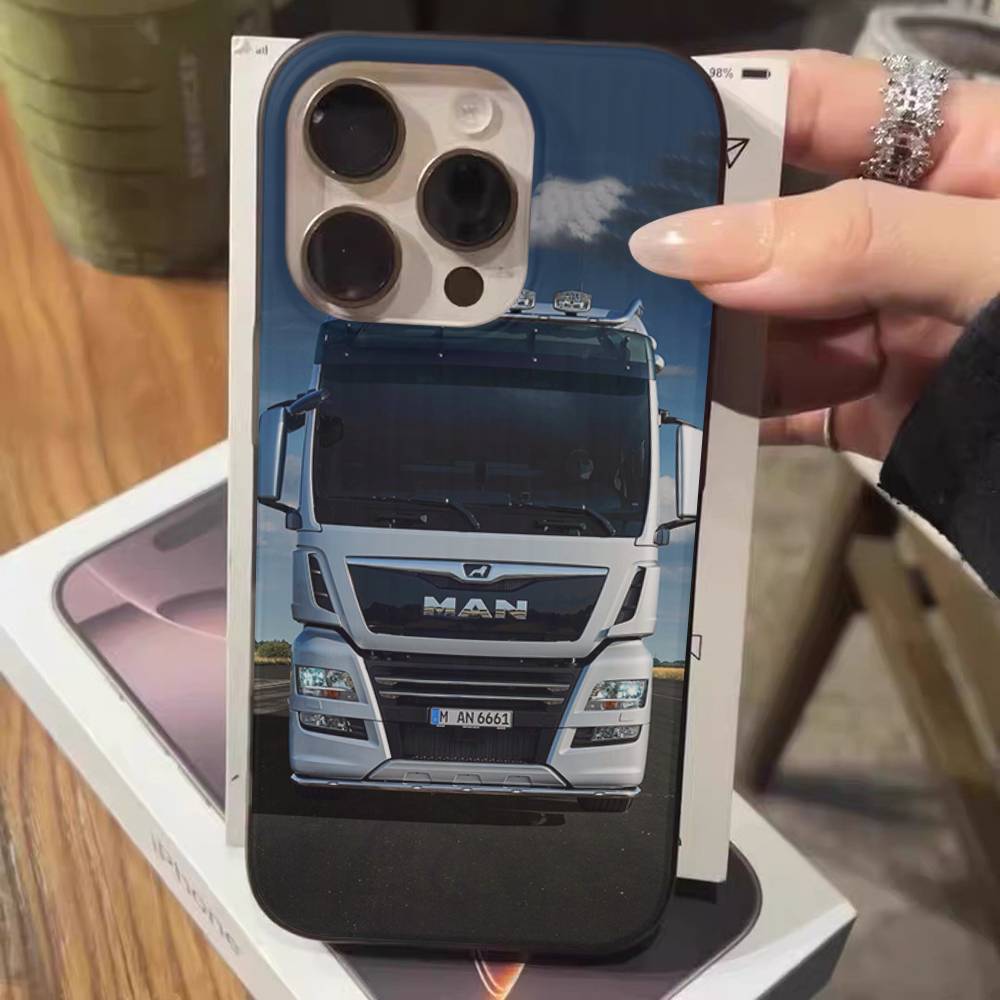 

Classic Man Truck Logo For IPhone 17 16 15 14 13 12 11 Pro Max Plus Pro Corrugated Shockproof Matte Phone Cover iPhone 17 Air