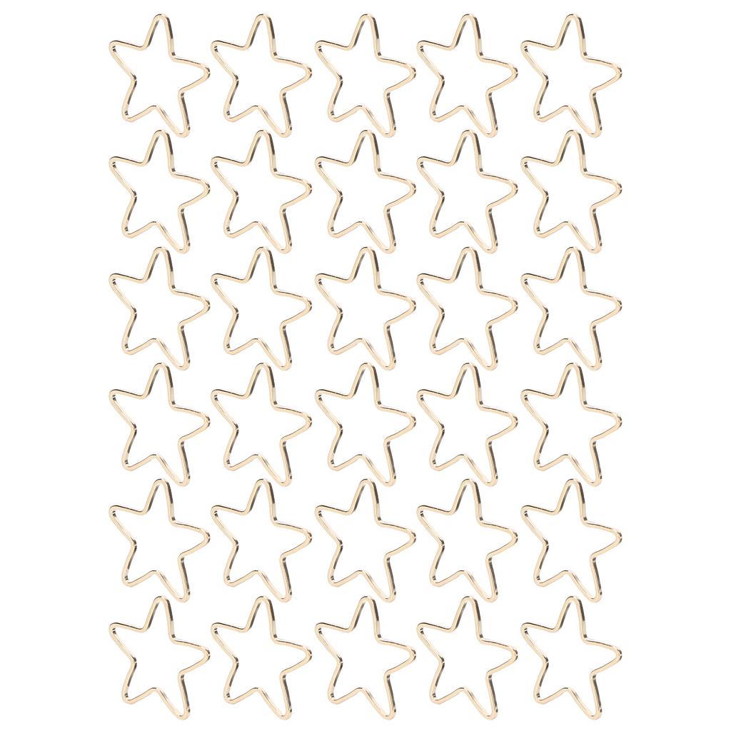 30Pcs Hollow Frame Pendants Copper Crafts Jewelry Accessories Earring Necklace Making SuppliesGold Star